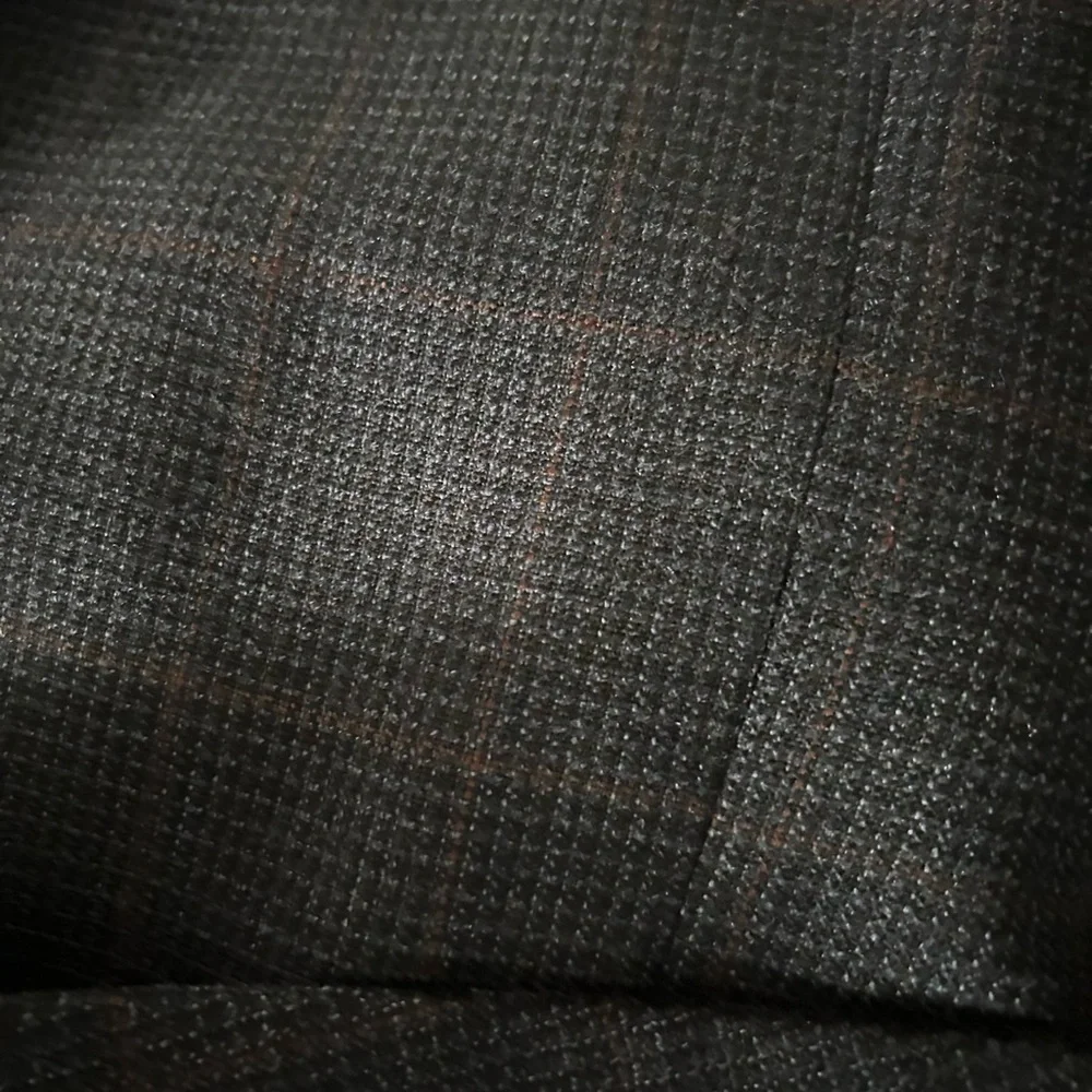 PRONTO UOMO Platinum Window Pane Lambswool Notch Lapel Blazer Dark Blue Sz 52 L